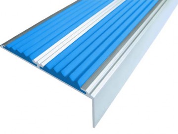 Алюминиевый угол-порог 68/5,5/22,5 с двумя цветными вставками синий, голубой, красный, белый, зеленый, оранжевый без отверстий под крепёж.