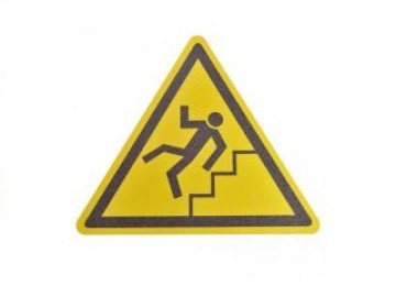 Противоскользящий знак «Осторожно ступеньки. Возможно падение с высоты».